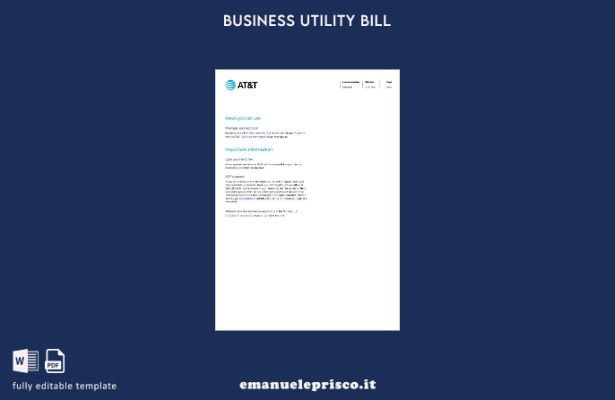 stile verificato Modello di pagina della bolletta delle utenze aziendali in Inte